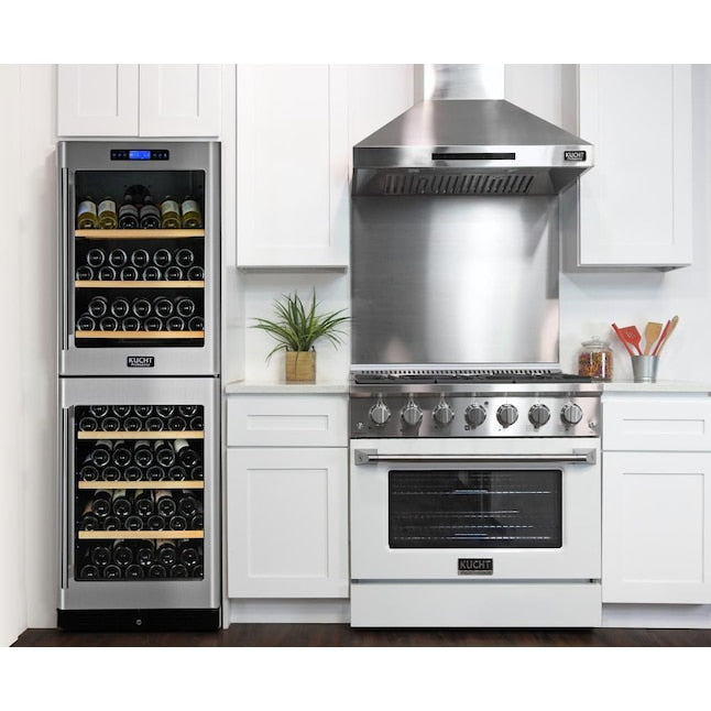 Kucht 36" Pro-Style Propane Gas Dual Fuel Range with 4 Burners in White, KDF362/LP-W