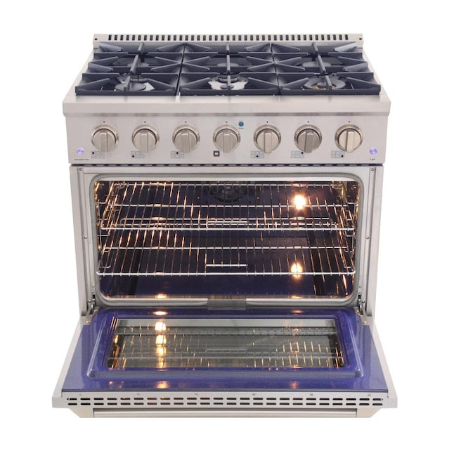 Kucht 36" Pro-Style Natural Gas Dual Fuel Range with 4 Burners in Stainless Steel, KDF362-S