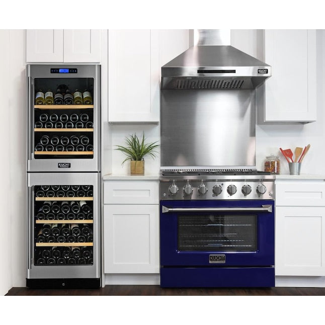 Kucht 36" Pro-Style Propane Gas Dual Fuel Range with 4 Burners in Blue, KDF362/LP-B