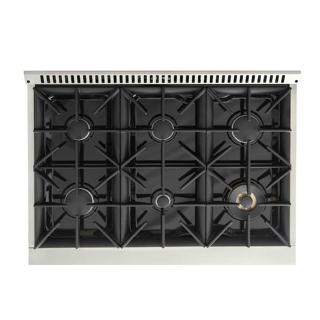 Kucht 36" Pro-Style Natural Gas Dual Fuel Range in Black with Rose Gold Accents, KDF362-K-ROSE