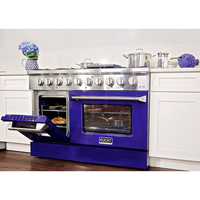 Kucht 48" Pro-Style Propane Gas Dual Fuel Range with 4 Burners in Blue, KDF482/LP-B