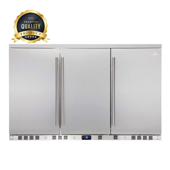 KingsBottle 53 Inch Solid 3-Door Outdoor Beverage Drinks Cooler