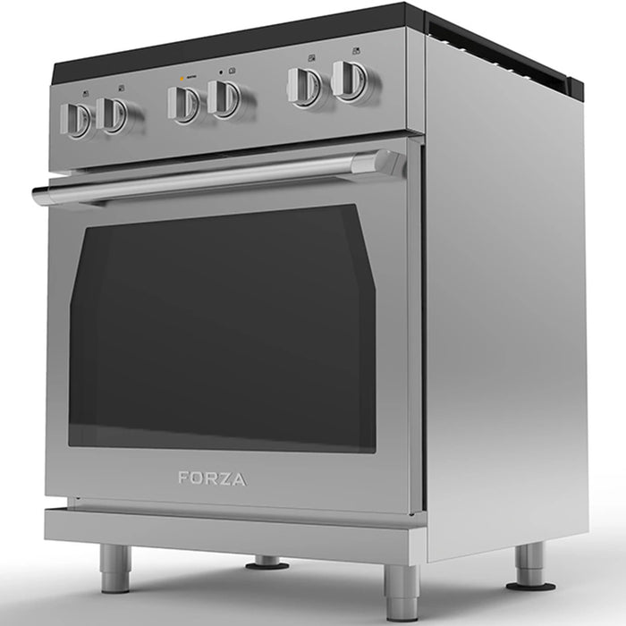 Forza 3-Piece Appliance Package - 30-Inch Gas Range, 11-Inch Pro-Style Under Cabinet Range Hood, & 24-Inch Dishwasher in Stainless Steel