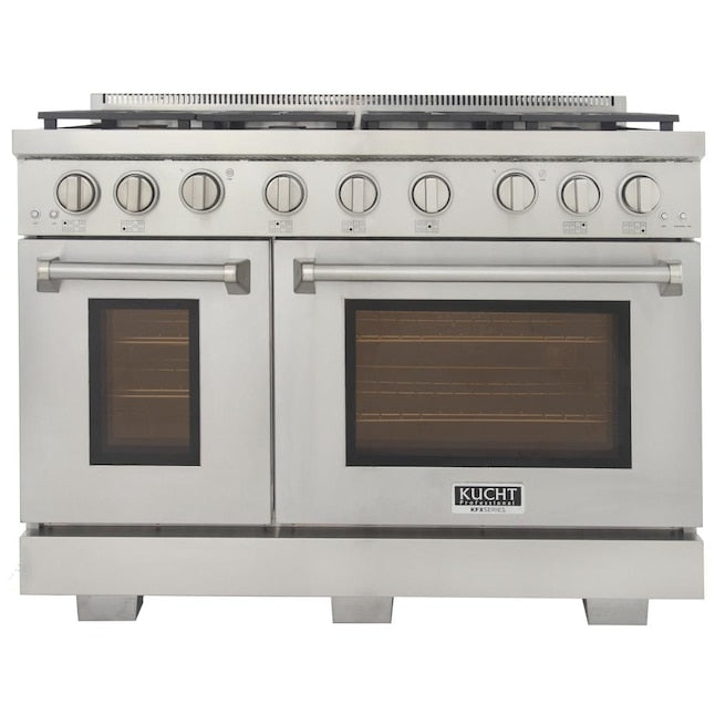 Kucht Professional 48" 6.7 cu. ft. Propane Gas Range in Stainless Steel with True Simmer Burners, KFX4800X/LP-S