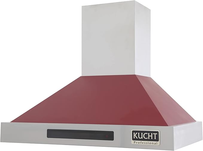 Kucht Professional 36" Wall Mount Range Hood 900 CFM in Red, KRH3615-R