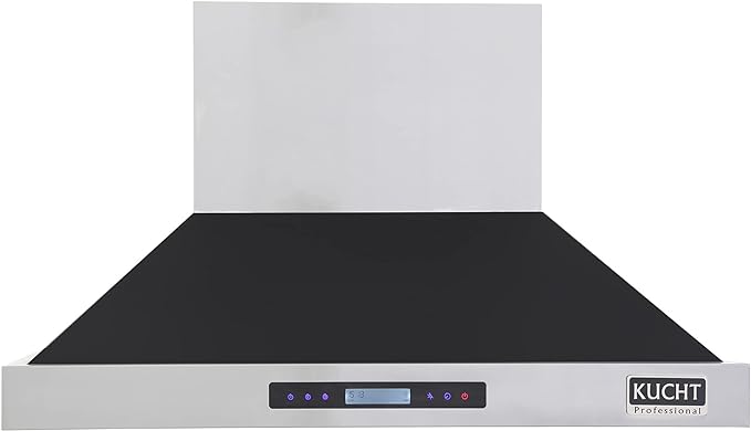 Kucht Professional 48" Wall Mount Range Hood 1,200 CFM in Black, KRH4815-K