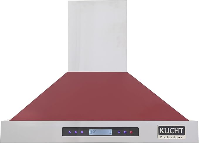 Kucht Professional 36" Wall Mount Range Hood 900 CFM in Red, KRH3615-R