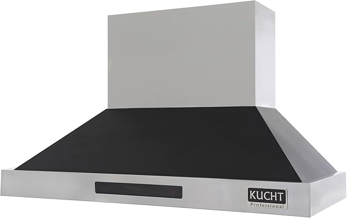 Kucht Professional 48" Wall Mount Range Hood 1,200 CFM in Black, KRH4815-K