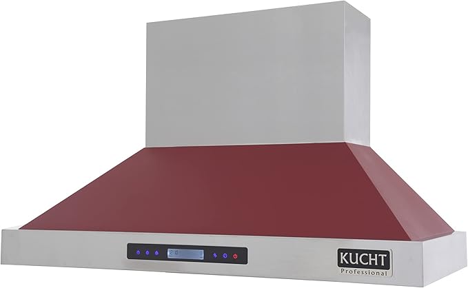 Kucht Professional 48" Wall Mount Range Hood 1,200 CFM in Red, KRH4815-R