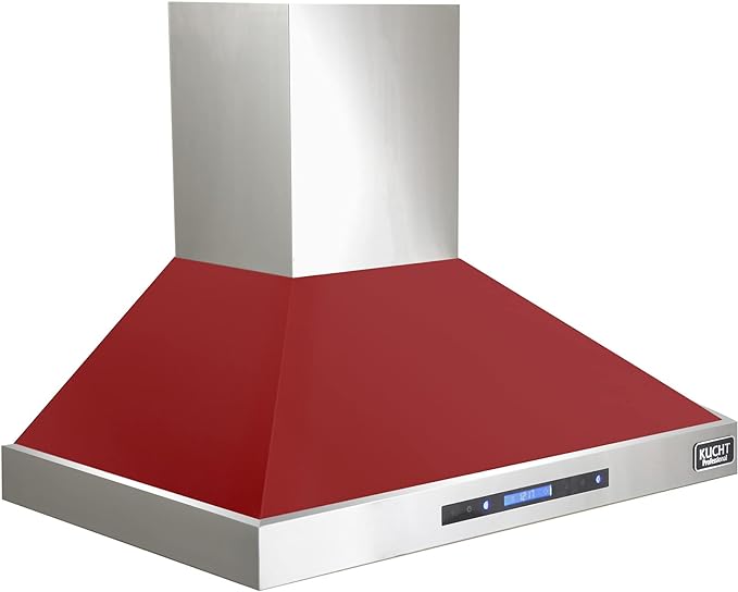 Kucht Professional 36" Wall Mount Range Hood 900 CFM in Red, KRH3615-R