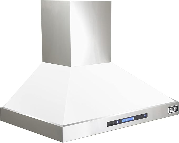 Kucht Professional 36" Wall Mount Range Hood 900 CFM in White, KRH3615-W