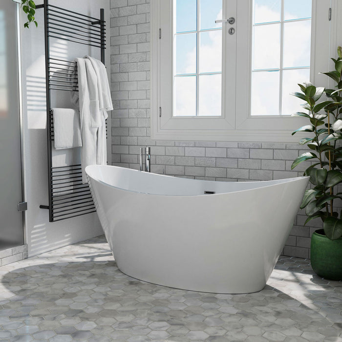 59" Freestanding Soaking Tub with Center Drain - EMPV-59FT1518