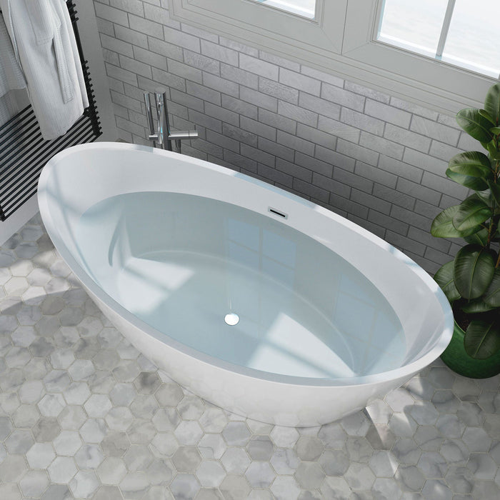 59" Freestanding Soaking Tub with Center Drain - EMPV-59FT1518