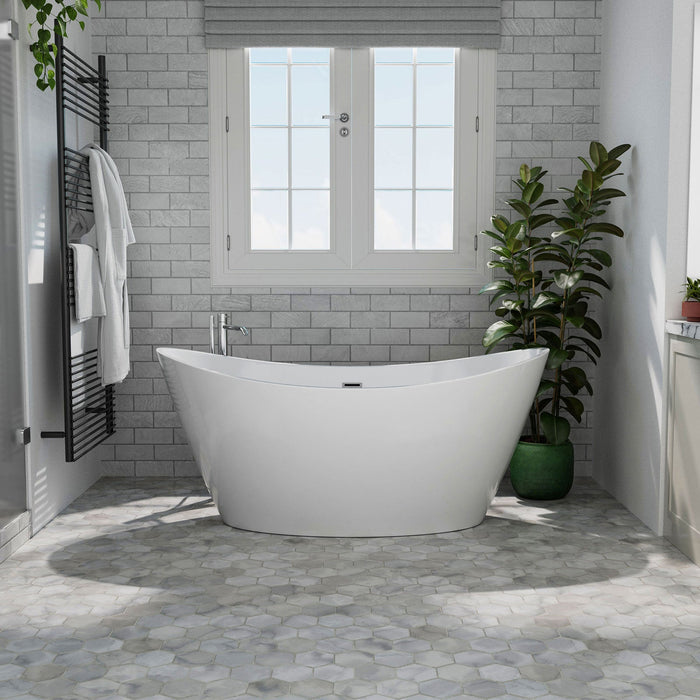 59" Freestanding Soaking Tub with Center Drain - EMPV-59FT1518