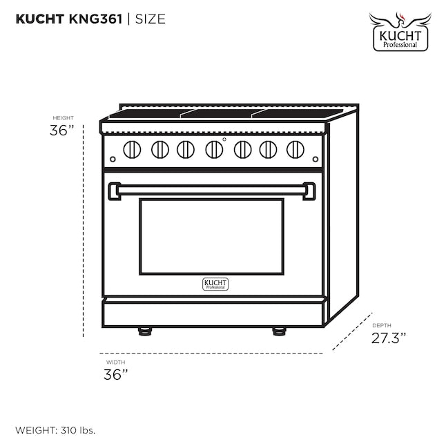 Kucht Professional 36" 5.2 cu ft. Natural Gas Range in Olive Green with Silver Accents, KNG361-OG