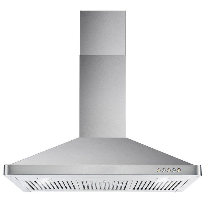 Cosmo 36" 380 CFM Convertible Wall Mount Range Hood with Push Button Controls and Carbon Filter Kit, COS-63190-DL