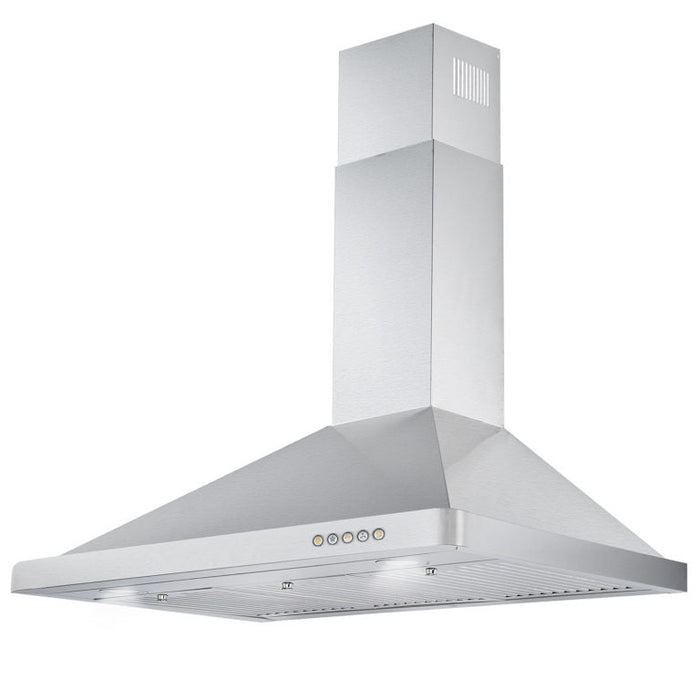 Cosmo Package - 36" Gas Range, Wall Mount Range Hood, Dishwasher and Wine Cooler, COS-4PKG-107