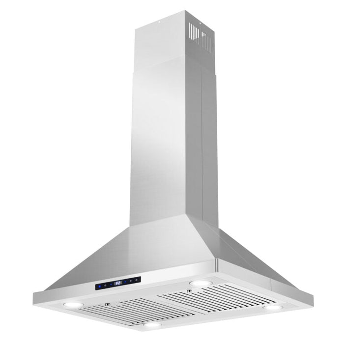 Cosmo 30" 380 CFM Island Range Hood with Digital Touch Controls, COS-63ISS75