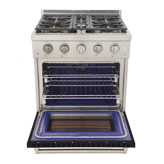 Kucht Professional 30" 4.2 cu. ft. Natural Gas Range in Black with Silver Accents, KFX300-BK