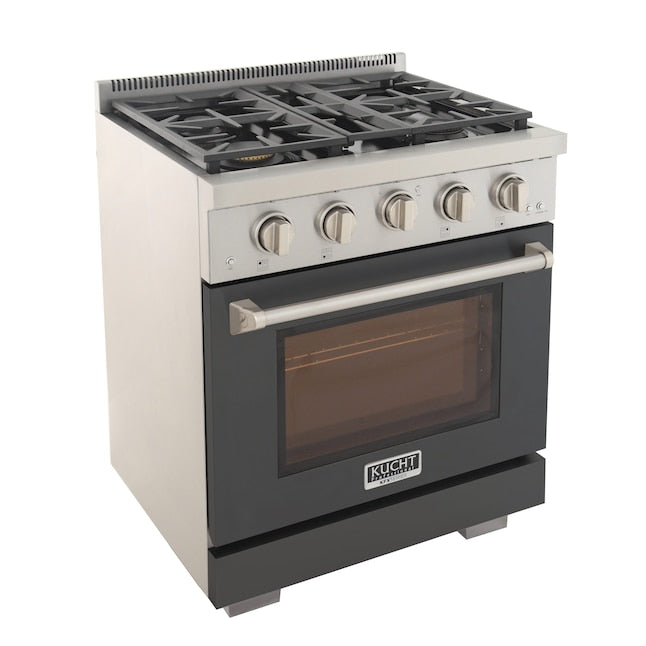 Kucht Professional 30" 4.2 cu. ft. Natural Gas Range in Cement Gray with True Simmer Burners, KFX3000X-GY