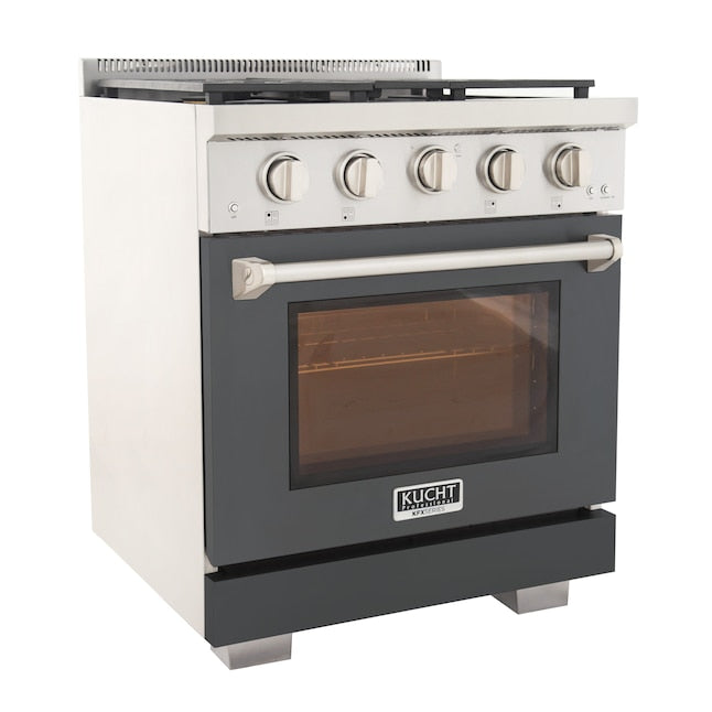 Kucht Professional 30" 4.2 cu. ft. Natural Gas Range in Cement Gray with Silver Accents, KFX300-GY