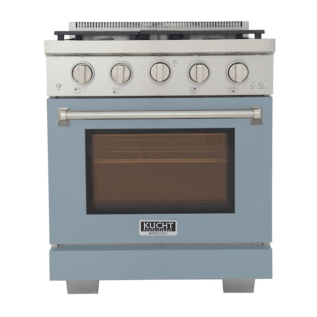 Kucht Professional 30" 4.2 cu. ft. Propane Gas Range in Light Blue with True Simmer Burners, KFX3000X/LP-LB