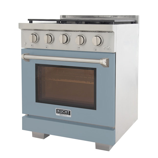 Kucht Professional 30" 4.2 cu. ft. Propane Gas Range in Light Blue with True Simmer Burners, KFX3000X/LP-LB