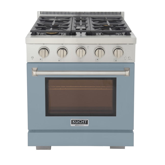 Kucht Professional 30" 4.2 cu. ft. Natural Gas Range in Light Blue with Silver Accents, KFX300-LB