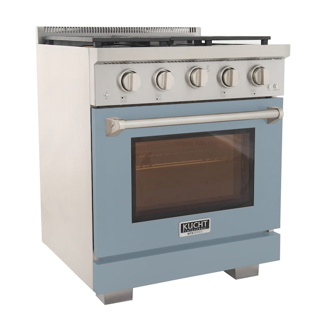 Kucht Professional 30" 4.2 cu. ft. Natural Gas Range in Light Blue with Silver Accents, KFX300-LB