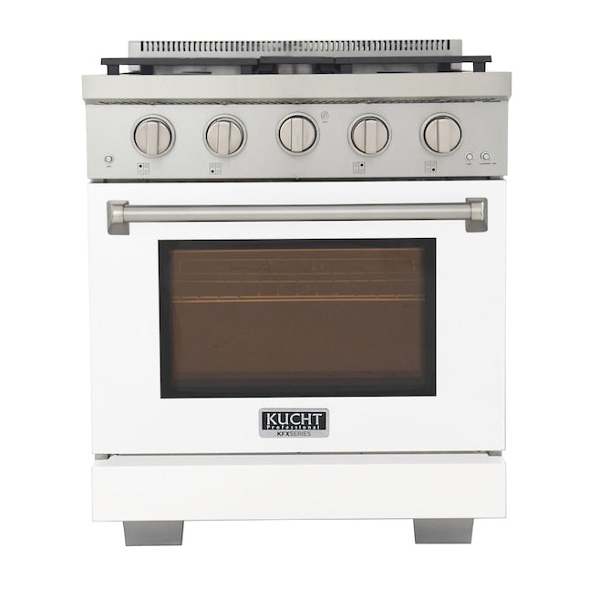 Kucht Professional 30" 4.2 cu. ft. Propane Gas Range in White with True Simmer Burners, KFX3000X/LP-W