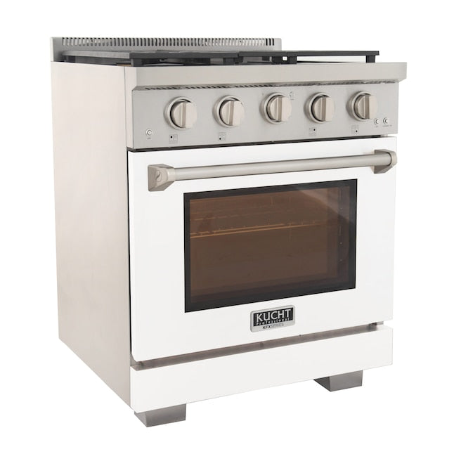 Kucht Professional 30" 4.2 cu. ft. Propane Gas Range in White with True Simmer Burners, KFX3000X/LP-W