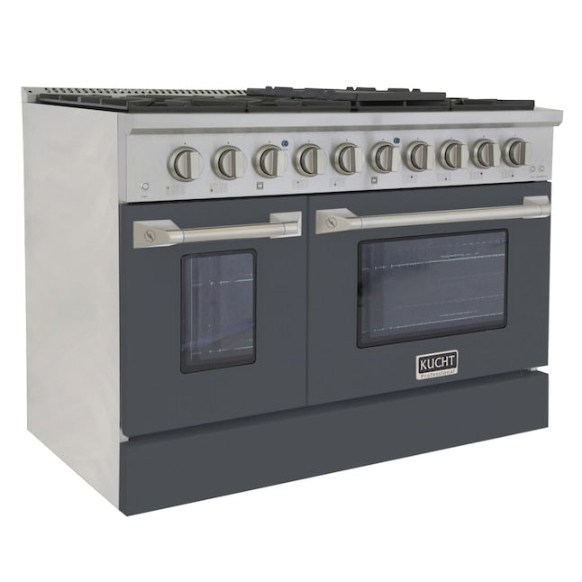 Kucht Professional 48" 6.7 cu ft. Natural Gas Range in Cement Gray with Silver Accents, KNG481-GR