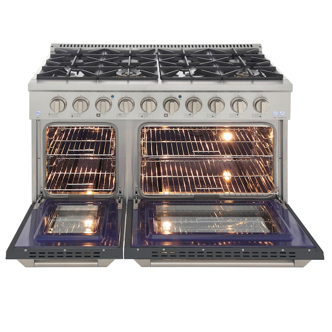 Kucht 48" Pro-Style Natural Gas Dual Fuel Range with 4 Burners in Gray, KDF482-GR