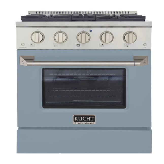 Kucht Professional 30" 4.2 cu ft. Natural Gas Range in Light Blue with Silver Accents, KNG301-LB