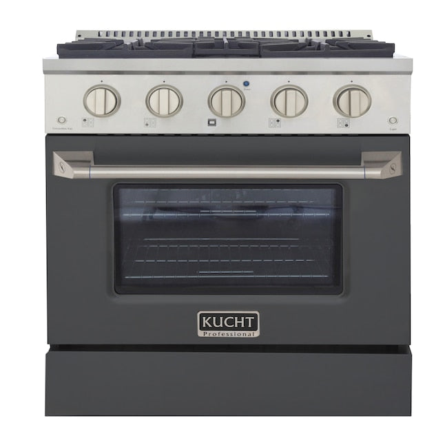 Kucht Professional 30" 4.2 cu ft. Natural Gas Range in Cement Gray with Silver Accents, KNG301-GR