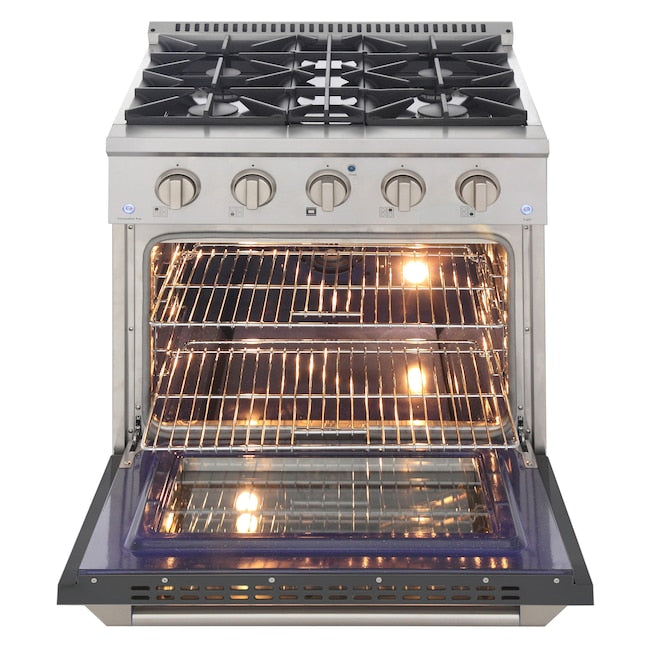 Kucht 30" Pro-Style Natural Gas Dual Fuel Range with 4 Burners in Gray, KDF302-GR