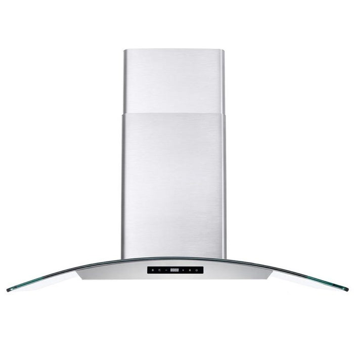 Cosmo 36" 380 CFM Convertible Wall Mount Range Hood with Glass Canopy and Digital Touch Controls, COS-668WRCS90