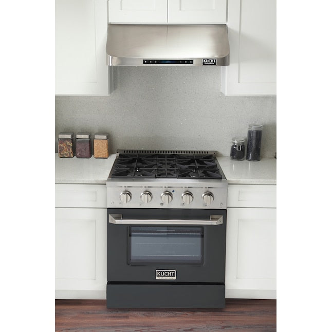 Kucht Professional 30" 4.2 cu ft. Natural Gas Range in Cement Gray with Silver Accents, KNG301-GR