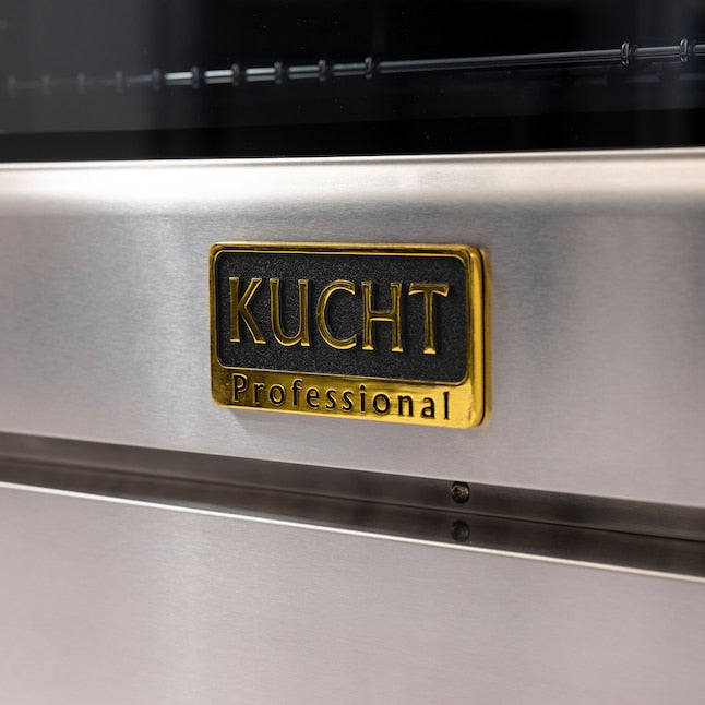 Kucht 30" 4.2 cu. ft. 4 Burner Propane Gas Dual Fuel Range in Stainless Steel with Gold Accents and Digital Thermostat