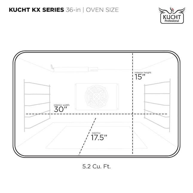 Kucht 36" 5.2 cu. ft. 6 Burner Natural Gas Dual Fuel Range in Stainless Steel with Gold Accents and Digital Thermostat