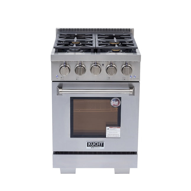 Kucht Professional 24" 2.5 cu. ft. Natural Gas Range in Stainless Steel with True Simmer Burners, KFX2400X-S