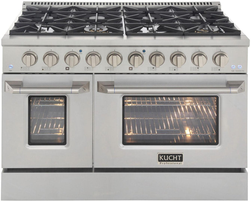 Kucht Professional 48 in. 6.7 cu ft. Propane Gas Range with Silver Knobs, KNG481/LP-S