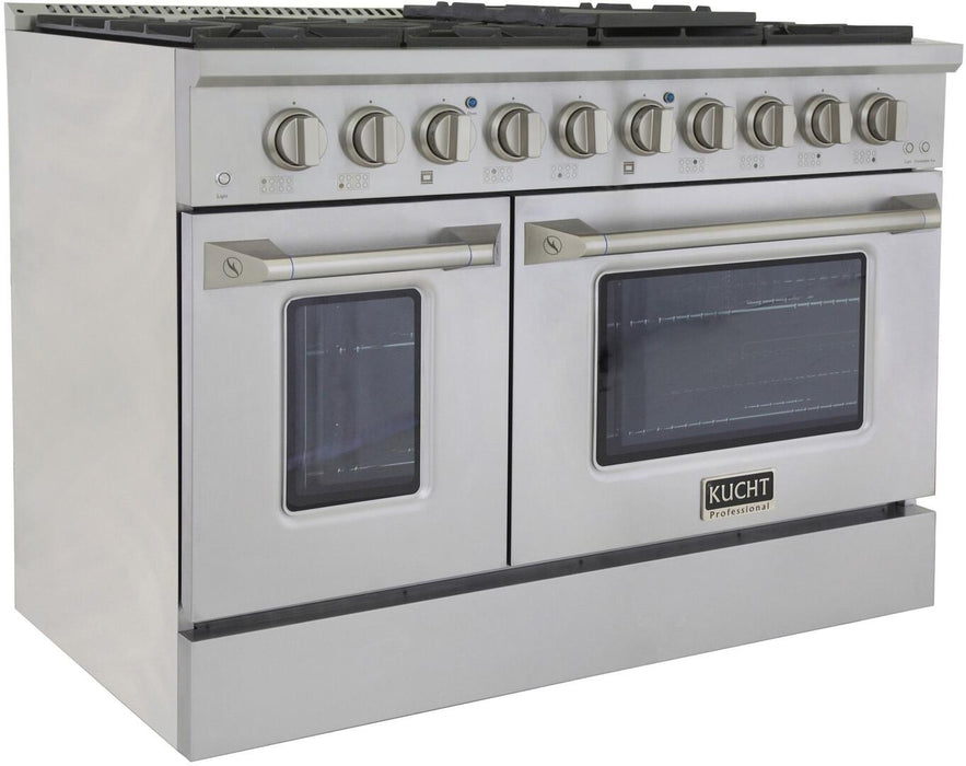 Kucht Professional 48 in. 6.7 cu ft. Propane Gas Range with Silver Knobs, KNG481/LP-S