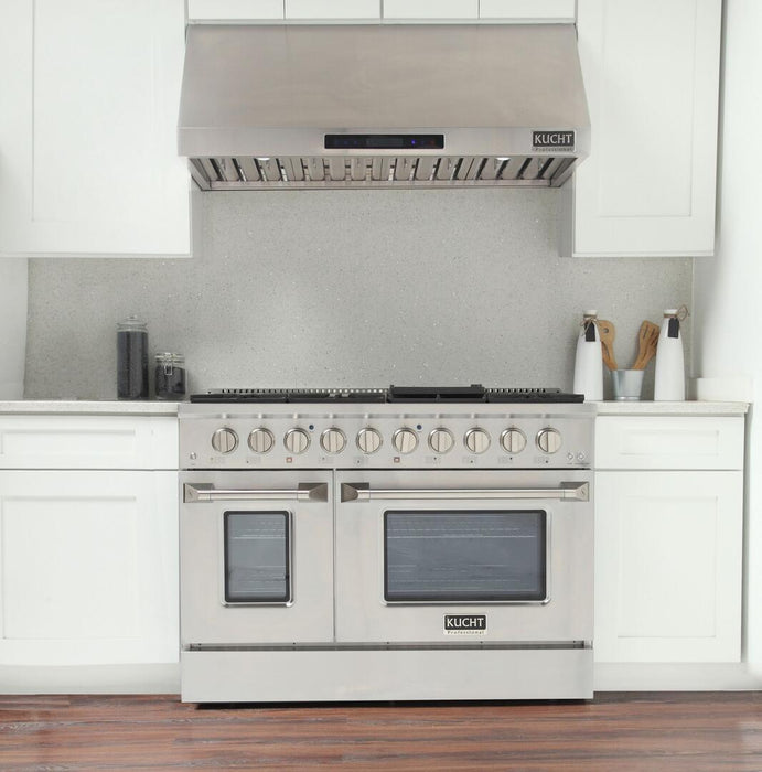 Kucht Professional 48 in. 6.7 cu ft. Natural Gas Range with Silver Knobs, KNG481-S