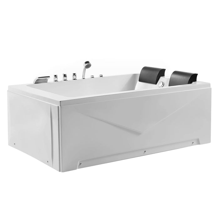 71" Alcove Whirlpool 2-Person Bathtub with Right Drain - EMPV-71JT667B