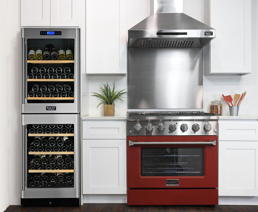 Kucht Professional 36 in. 5.2 cu ft. Natural Gas Range with Red Door and Silver Knobs, KNG361-R