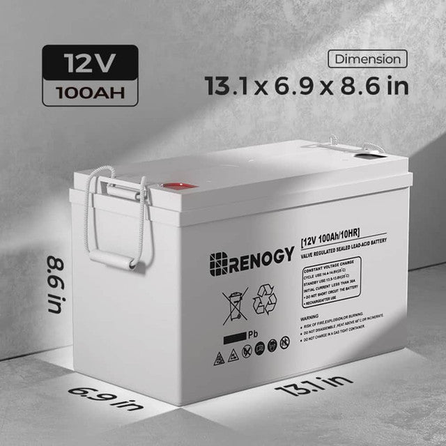 Renogy 12 Volt 100Ah Deep Cycle AGM Battery