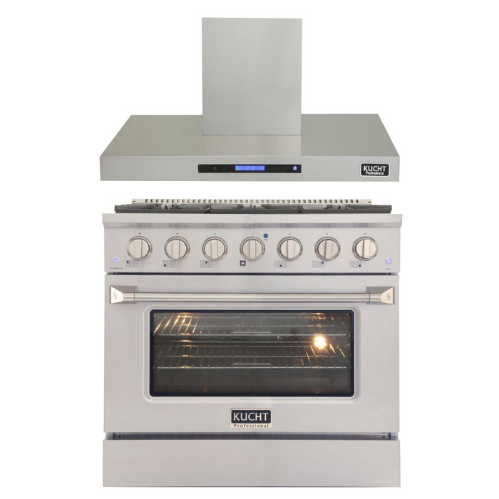 Kucht Professional 36 in. 5.2 cu ft. Natural Gas Range & Range Hood Package, AP-KNG361-S-5