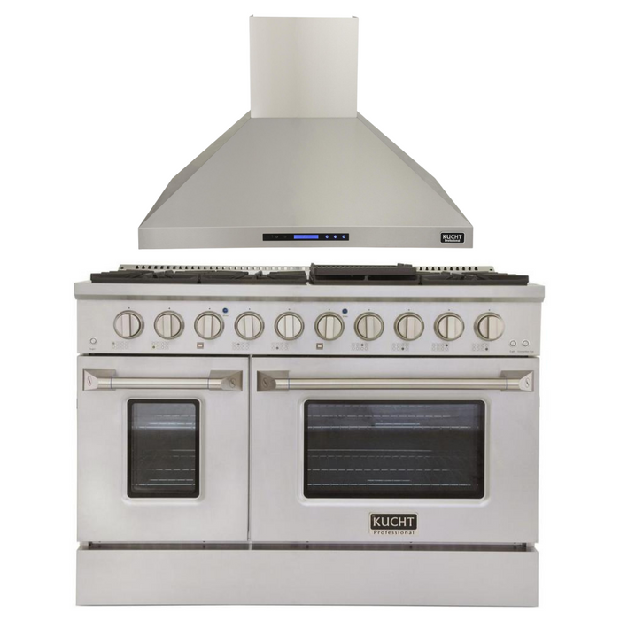 Kucht Professional 48 in. 6.7 cu ft. Natural Gas Range & Range Hood Package, AP-KNG481-S