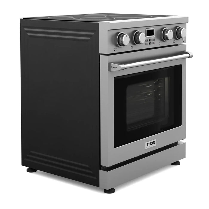 Thor Kitchen A-Series 2-Piece Appliance Package - 30-Inch Electric Range and Over-the-Range Microwave & Vent Hood in Stainless Steel